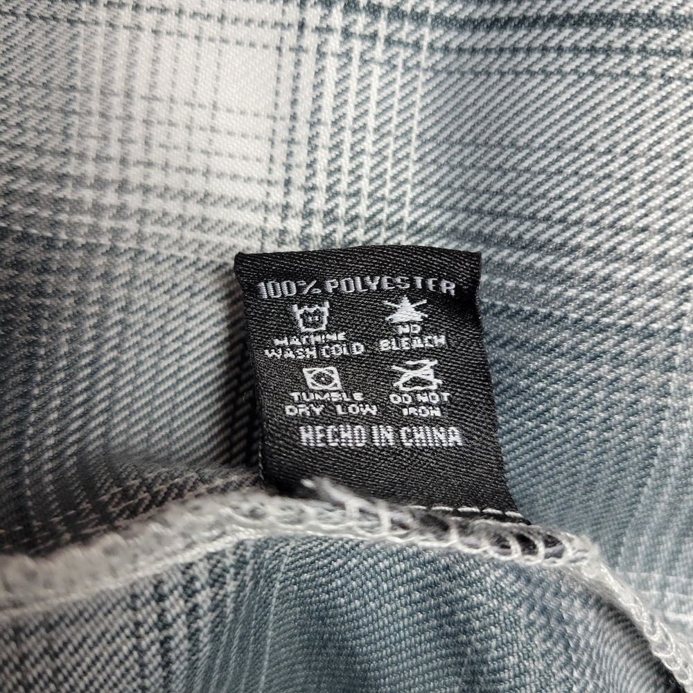 Dixxon Flannel Company Social Distortion Mens 2XL Gray Plaid Pearl Snap LS - Picture 5 of 6